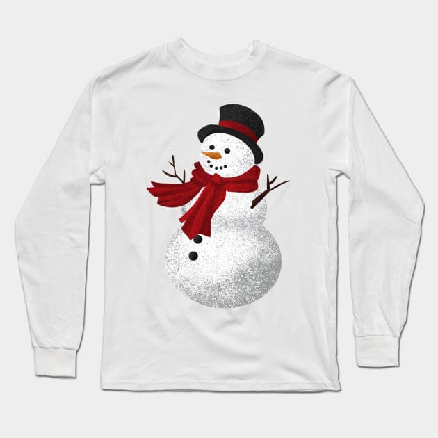 Happy Snowman Long Sleeve T-Shirt by quirkyandkind